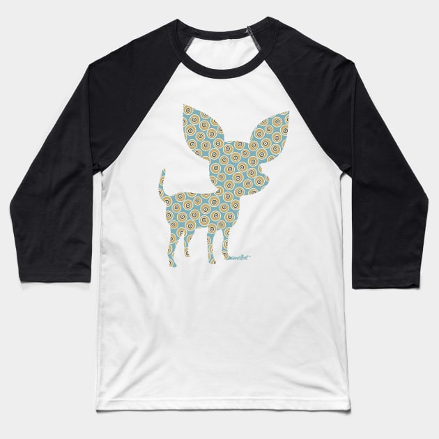 Bubble chihuahua profile silhouette Baseball T-Shirt by sianelliot